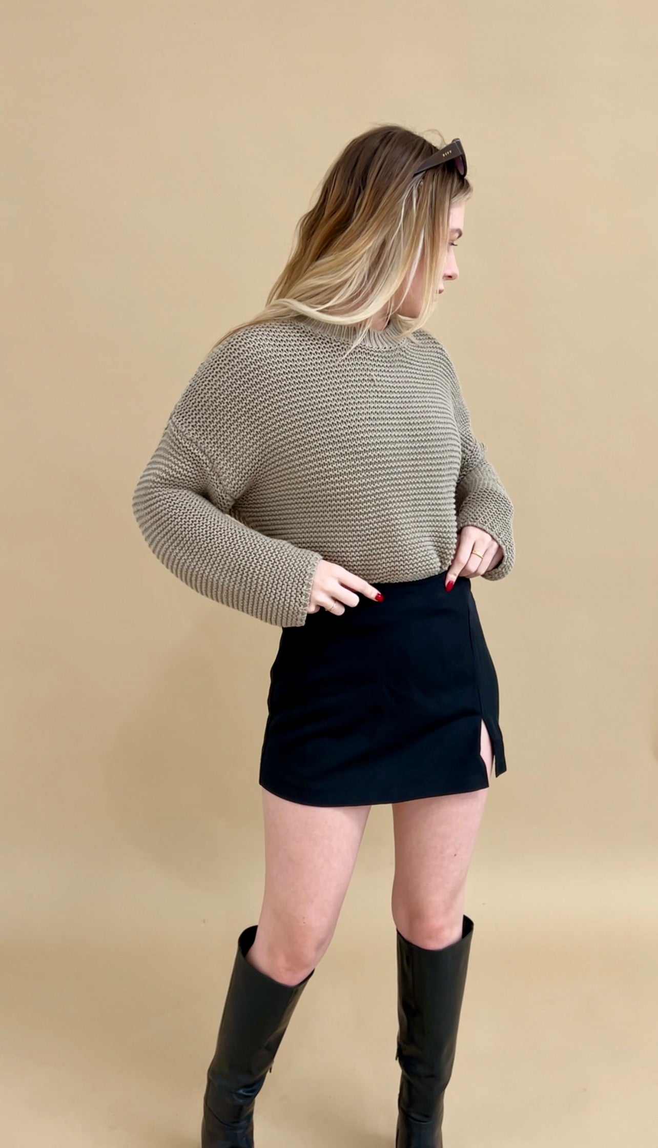 the Taupe Sweater - Shop Fitted Boutique